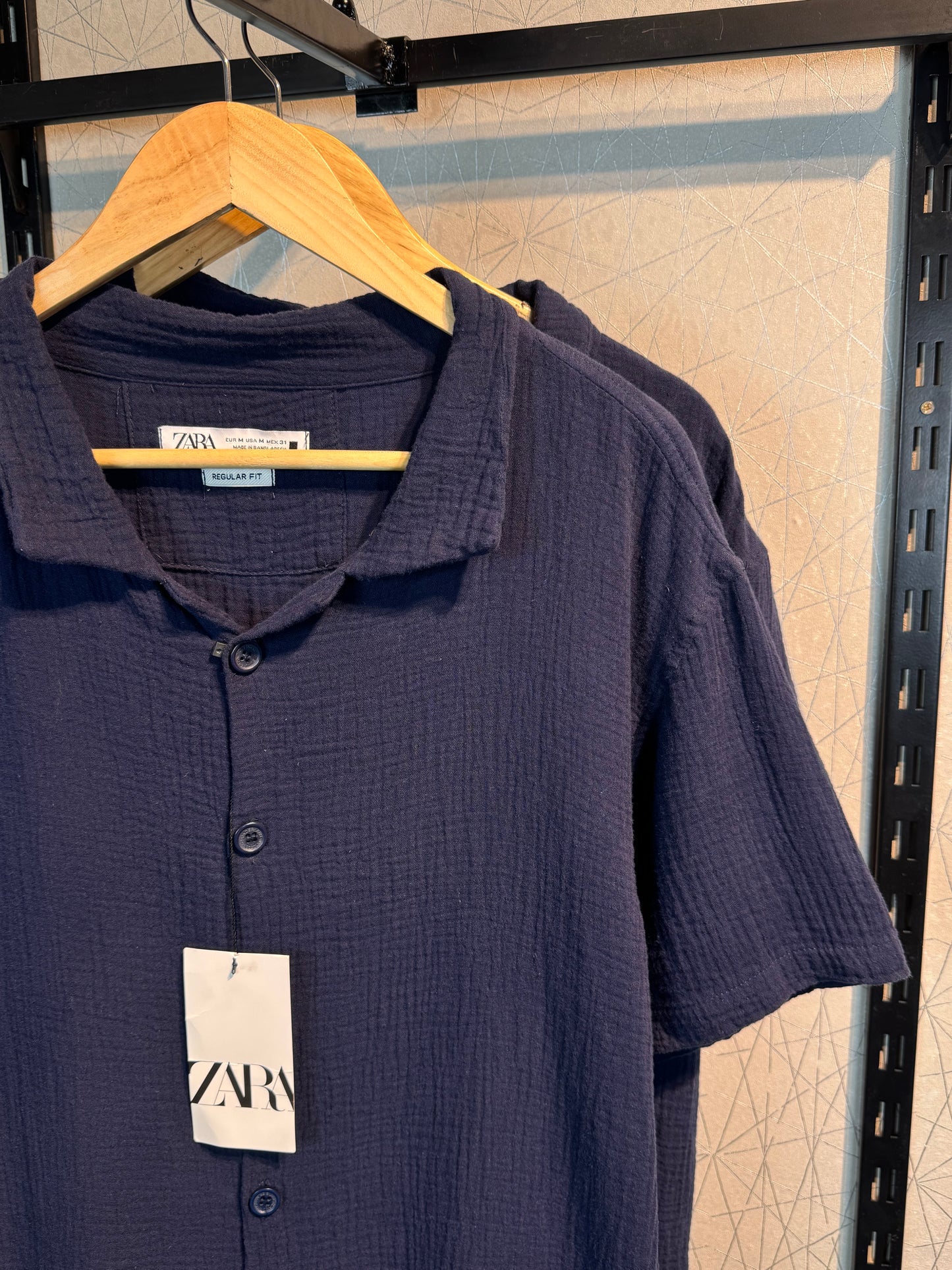 Cotton cuban shirt | Nevy blue