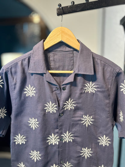 Star Embroidered Cuban | Dark Gray