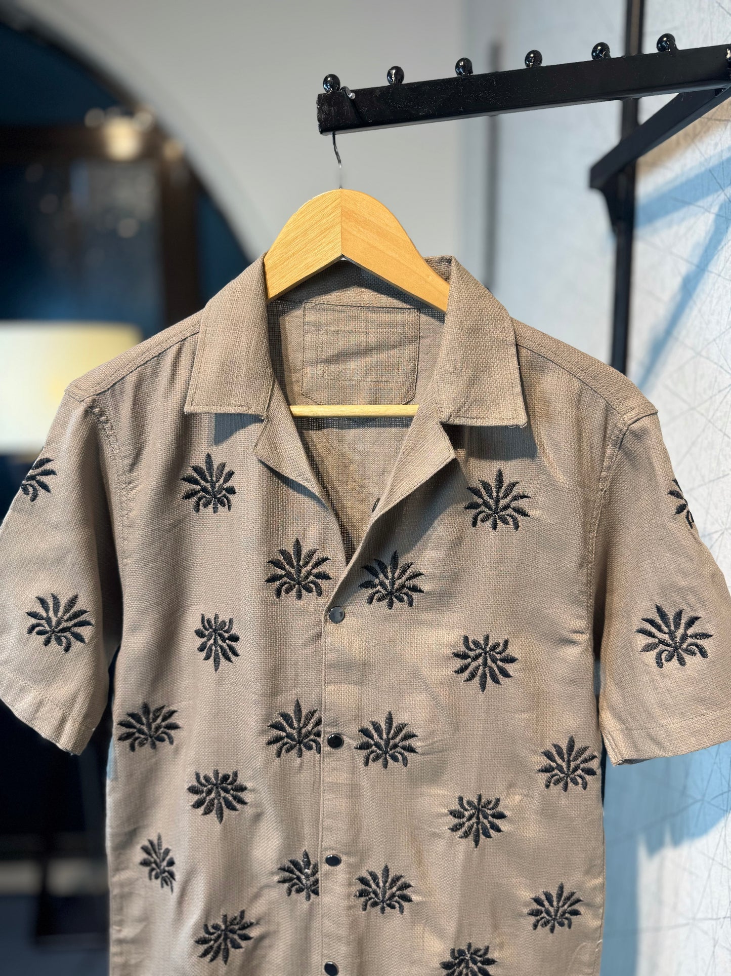 Star Embroidered Cuban | Khaki