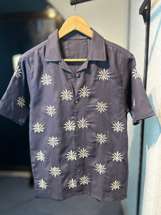 Star Embroidered Cuban | Dark Gray