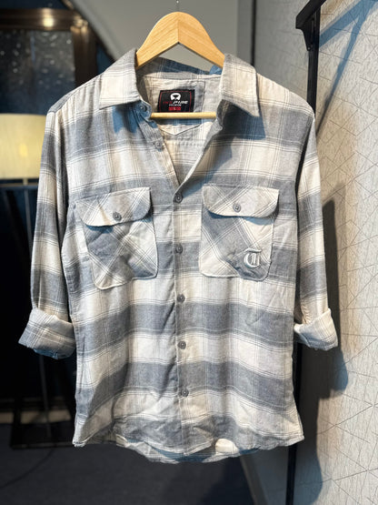 Luxe Flannel shirts | Grey and White Check