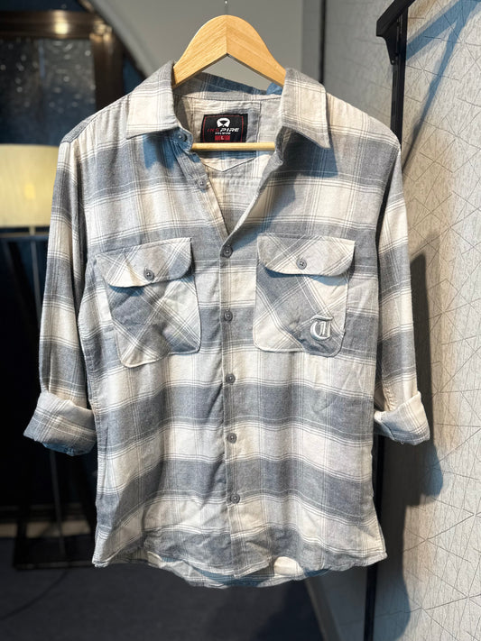 Luxe Flannel shirts | Grey and White Check
