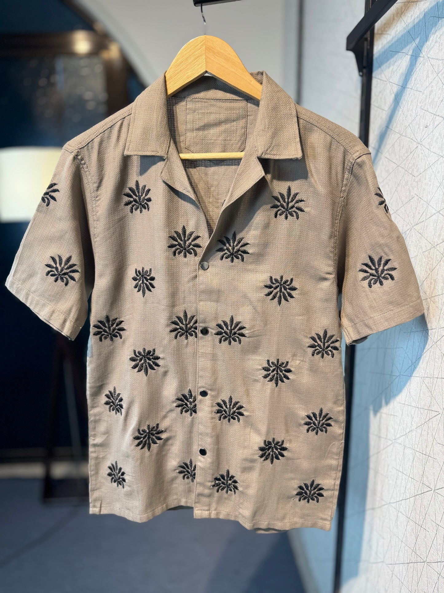 Star Embroidered Cuban | Khaki