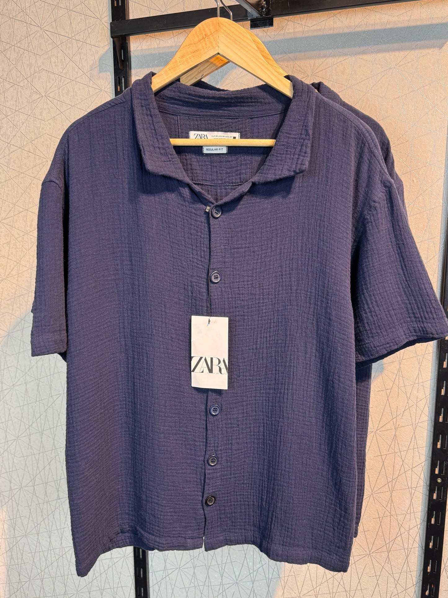 Cotton cuban shirt | Nevy blue