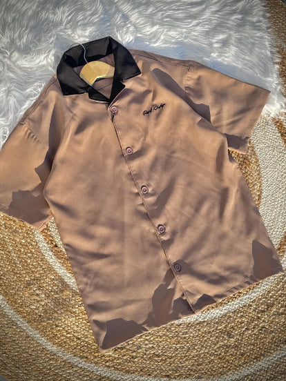 Contrast collar Cuban | Khaki