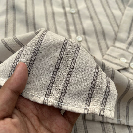 Striped fancy shirt | light brown