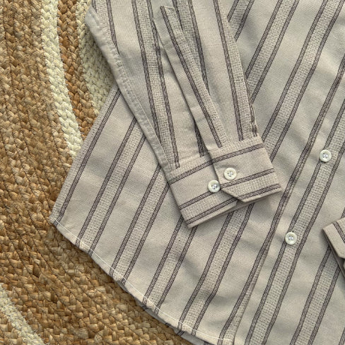 Striped fancy shirt | light brown