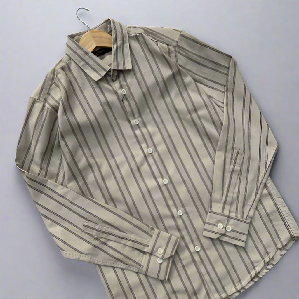 Striped fancy shirt | light brown