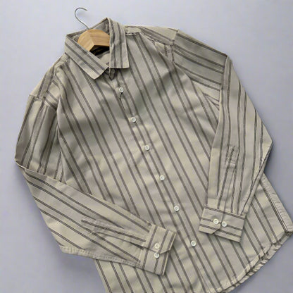 Striped fancy shirt | light brown