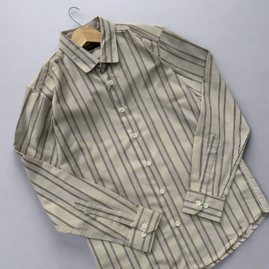 Striped fancy shirt | light brown