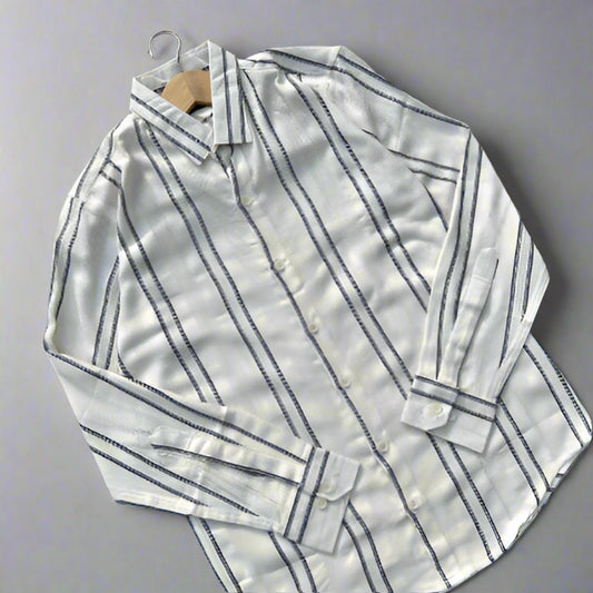 Striped fancy shirt | White