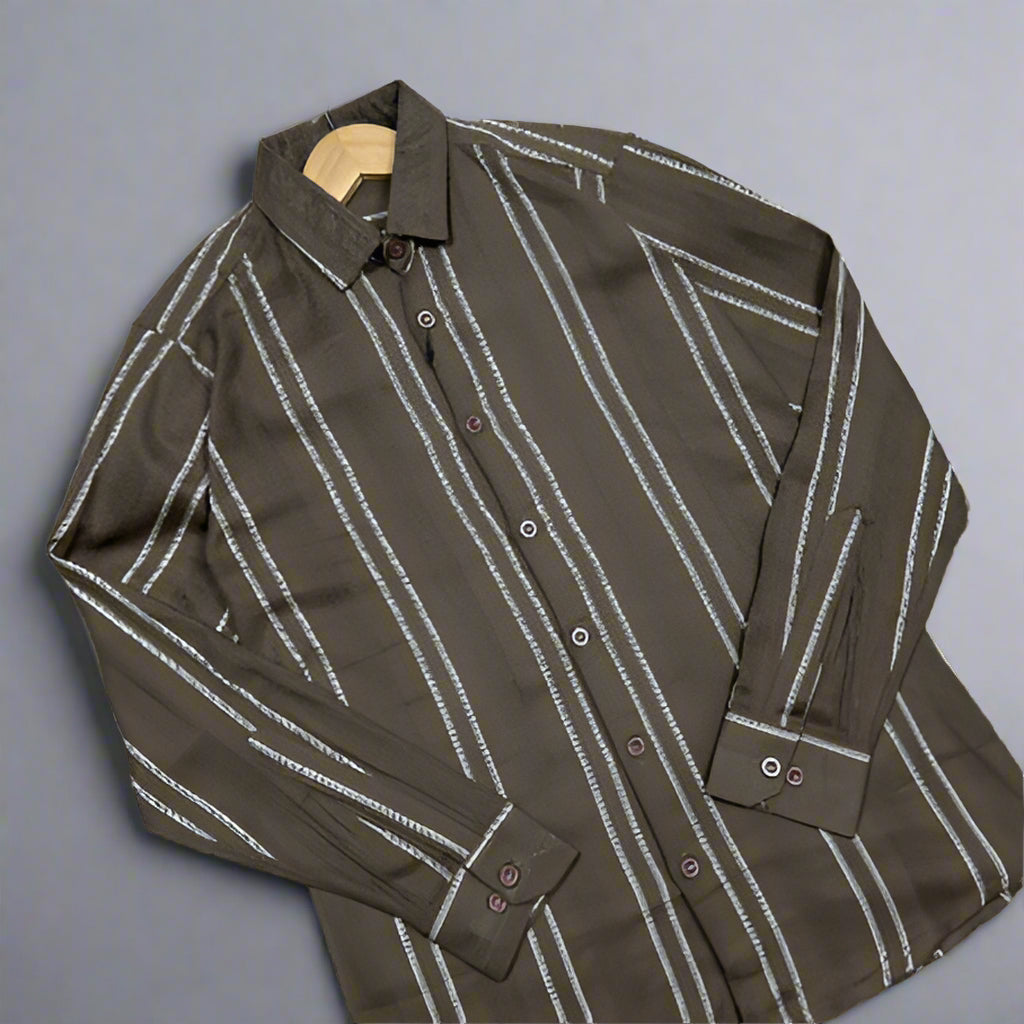 Striped fancy shirt | Olive