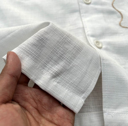 Embroidered Cuban | white