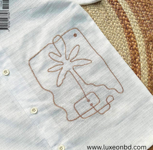 Embroidered Cuban | white