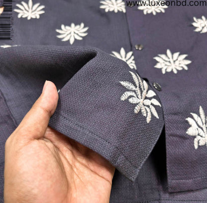 Star Embroidered Cuban | Dark Gray