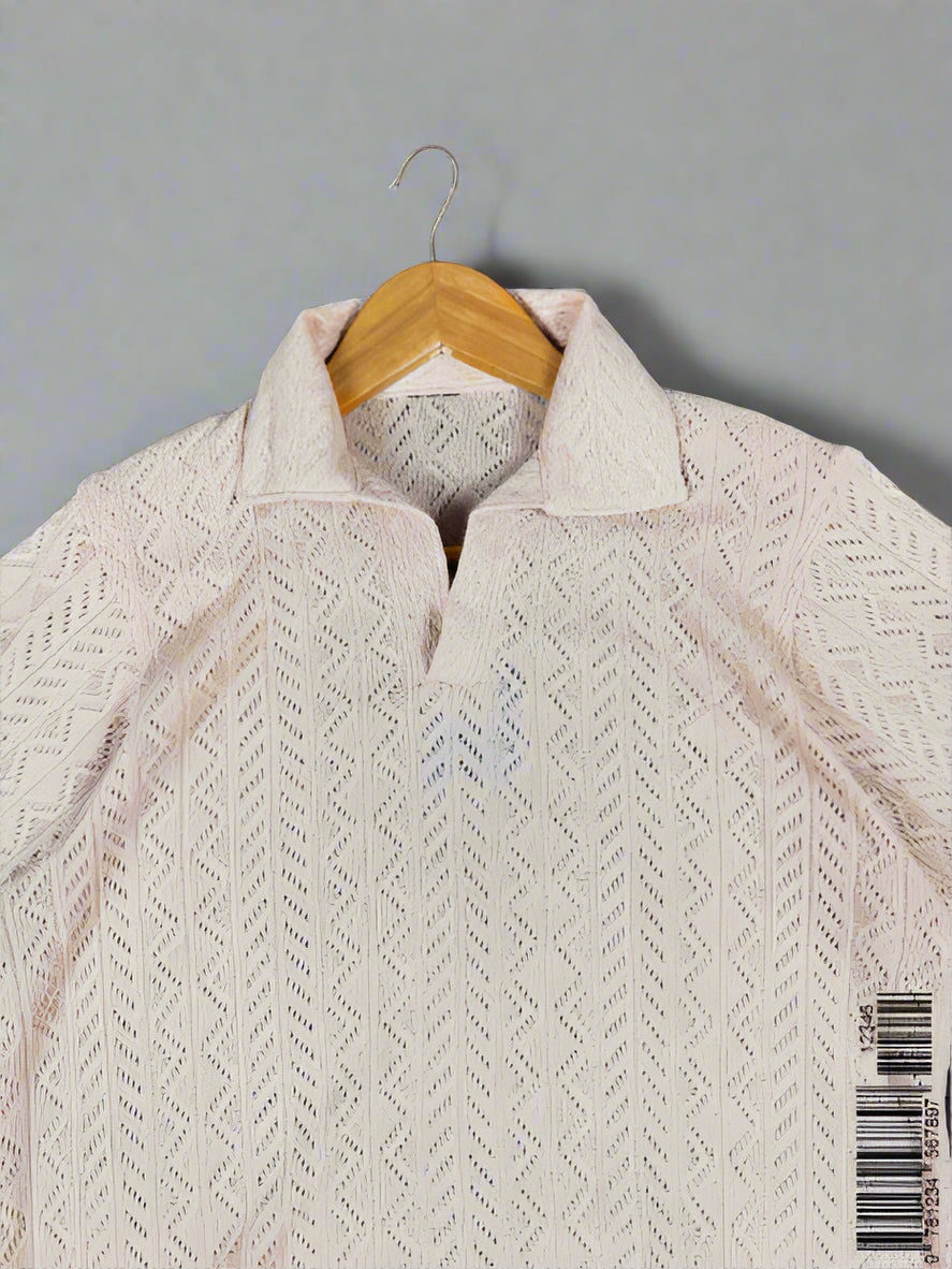 Knitted old money polo | Beige