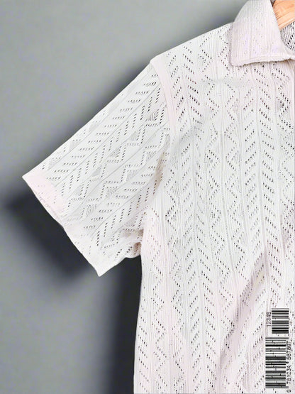 Knitted old money polo | White